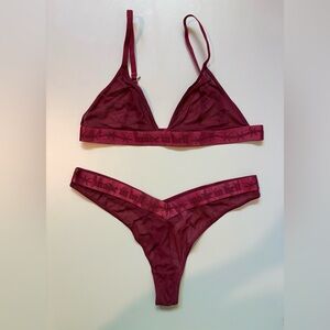 Voight by Valentina Made In Hell Burgundy Lingerie Set Size Medium